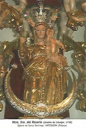 POSTAL 54423: Nuestra Señora del Rosario de Andres de Calvajar 1736. Antequera Malaga