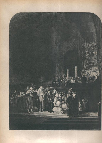 Rembrandt lamina 047: La adultera innanzi a Gesu