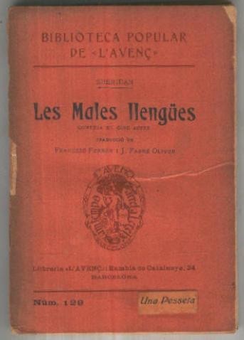 Biblioteca Popular de L,avenç numero 129: Les males llengues (cubierta estropeada)