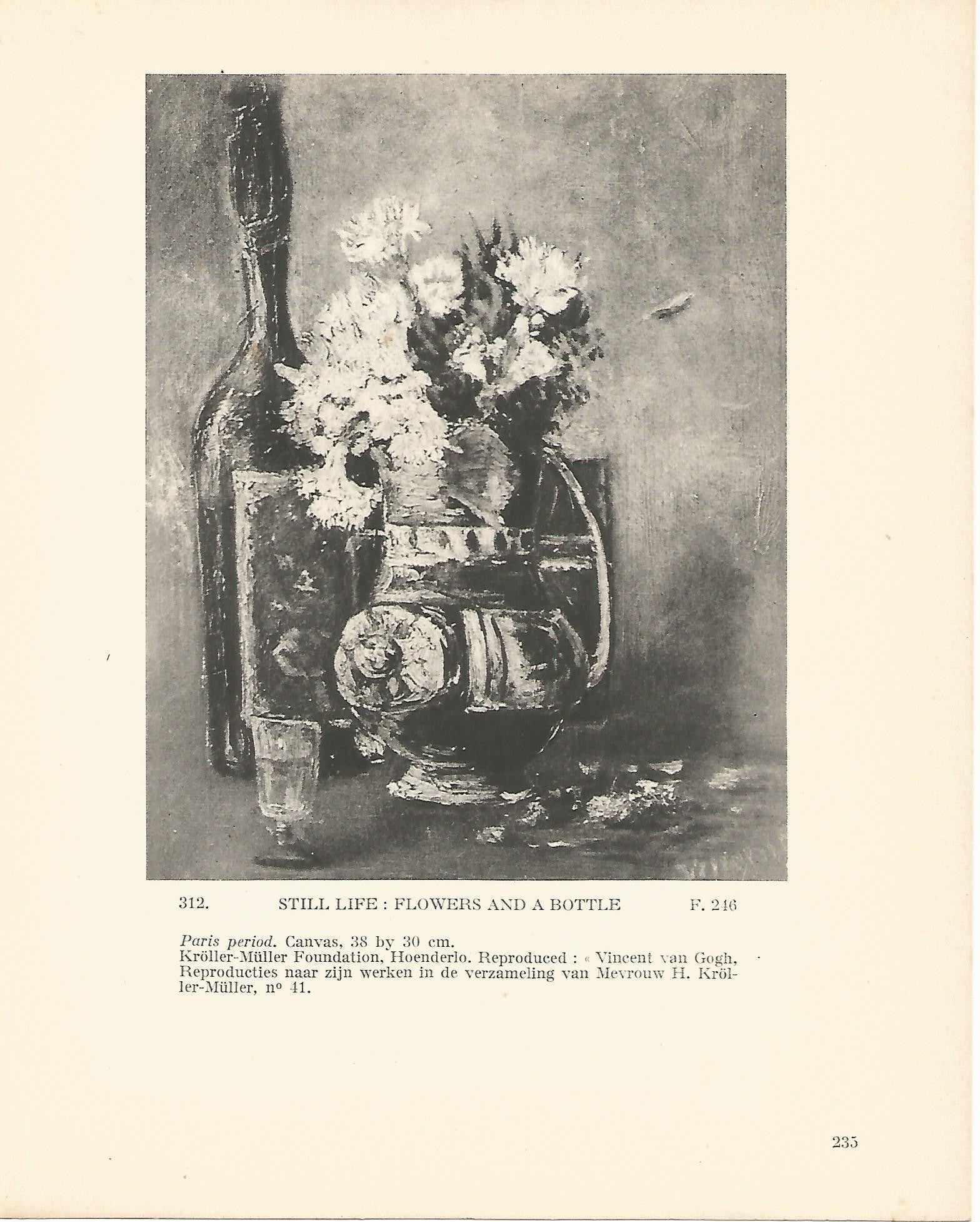 LAMINA 1308: VAN GOGH. Flowers and a Bottle