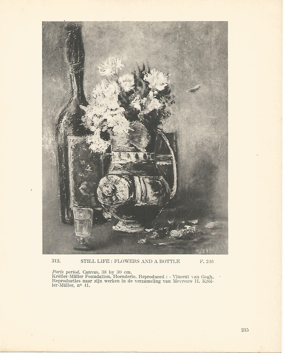 LAMINA 1308: VAN GOGH. Flowers and a Bottle