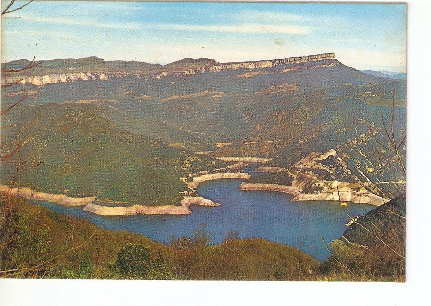 Postal 028098 : Susqueda, vista panoramica de la presa de Susqueda y Santuario del Far