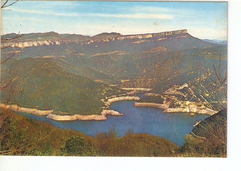 Postal 028098 : Susqueda, vista panoramica de la presa de Susqueda y Santuario del Far