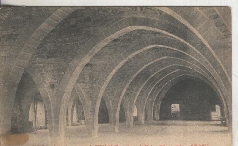 Postal B/N 0185 : Monasterio de Poblet: Dormitorio de Padres Priores, siglo XIII-XIV