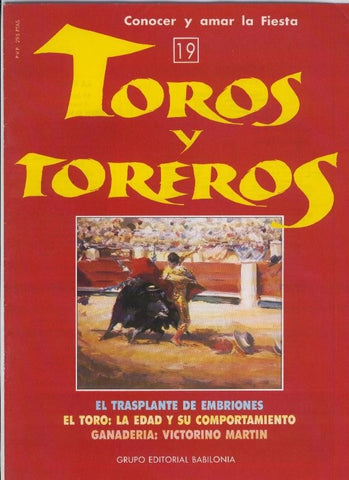 Portada fasciculo Toros y Toreros numero 19