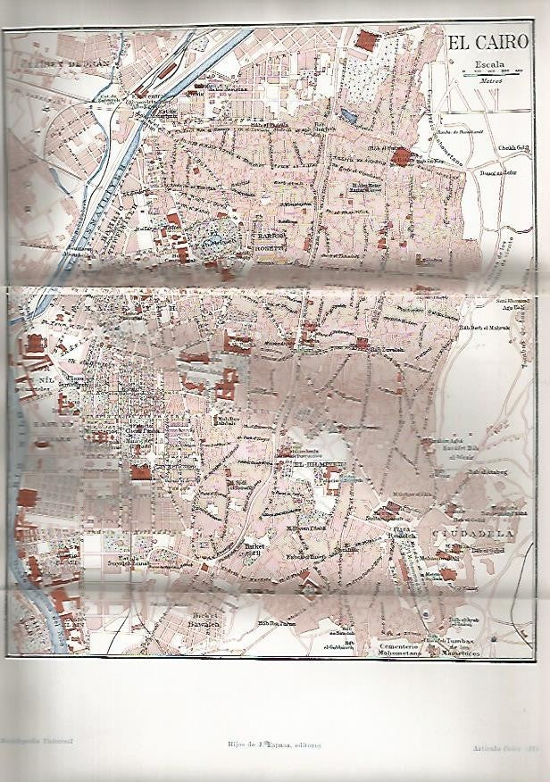 LAMINA De ESPASA 008: Mapa de el Cairo