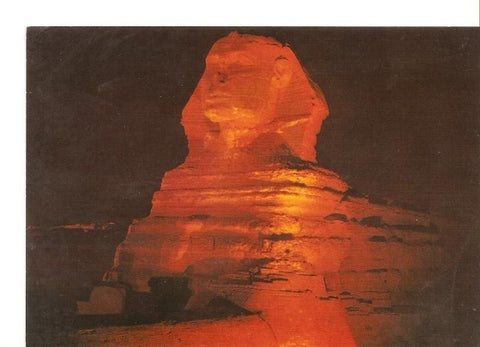 Postal 026775 : Giza. The Sphinx of Giza iluminated by night