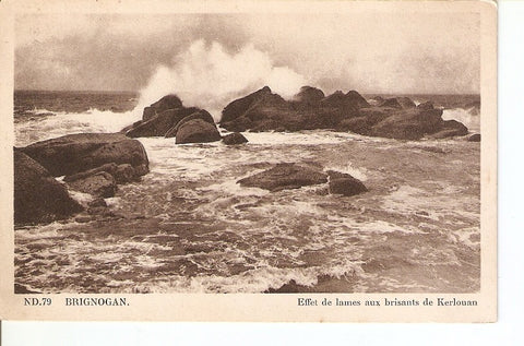 Postal 027085 : Brignogan, Effect de lames aux brisants de Kerlouan