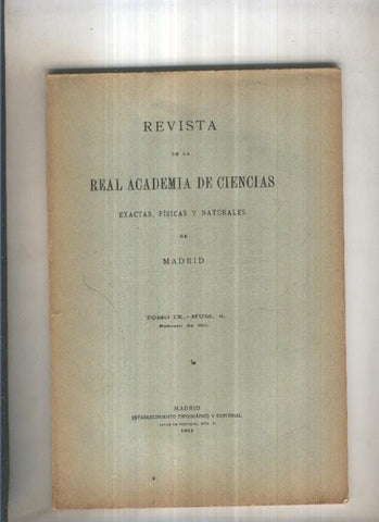 Revista de la Real Academia de Ciencas, tomo IX, numero 8