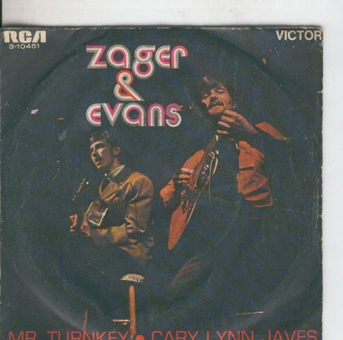 Disco de 45 r.p.m: Zager & Evans: Mr Turnkey y Cary Lynn Javes