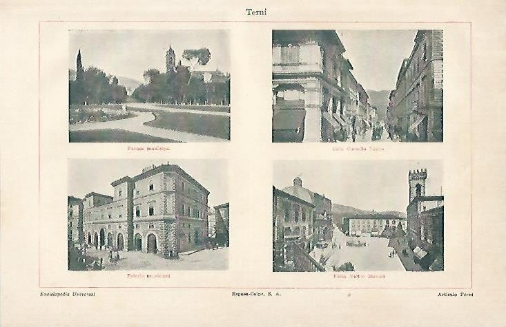 LAMINA ESPASA 2778: Vistas de Terni Italia