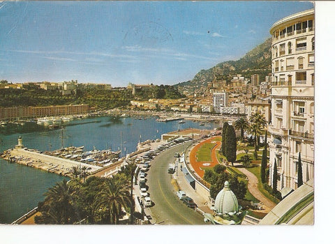 Postal 023181 : Principado de Monaco, Le port et les Terrasses de lHotel de Paris