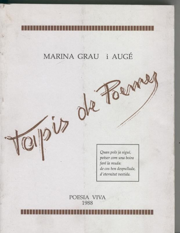 Tapis de Poemes de Marina Grau i Auge