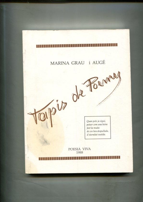 Tapis de Poemes de Marina Grau i Auge (cubierta con mancha cafe o similar=