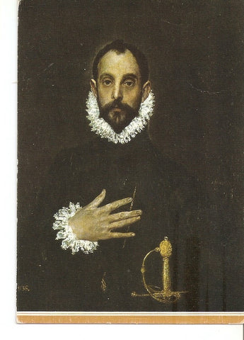 Postal 035180 : El Greco. El Caballero de la mano al pecho