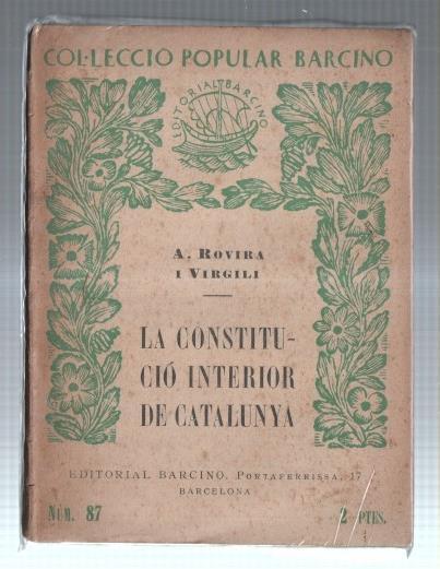 La constitucio interior de Catalunya