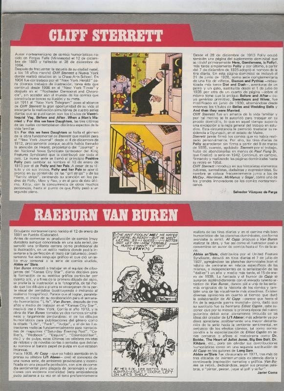 Historia de los Comics: Ficha de Cliff Sterrett y Raeburn van Buren