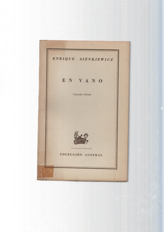Coleccion Austral: En vano
