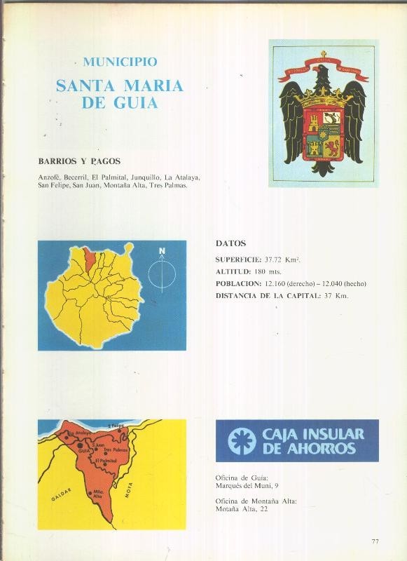 Municipio Canario de Santa Maria de Guia: 4 paginas, 9 fotos color