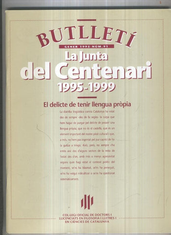 Butlleti numero 91, Col. Ofic. Doctors i Llicenciats Filosofia i Lletres Catalunya