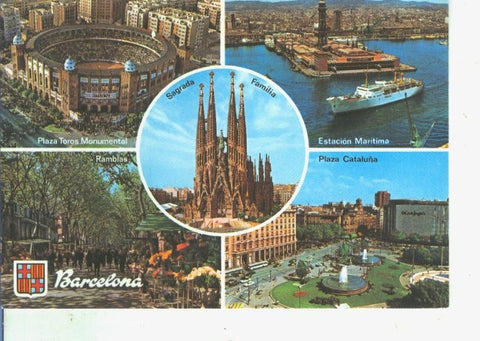 Postal 014489: Vistas varias de Barcelona