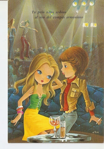 Postal 025257 : Dibujo. Pareja bailando