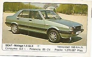 CROMO 391 ALBUM COCHES MOTOR 16: SEAT MALAGA 1.5 GLX