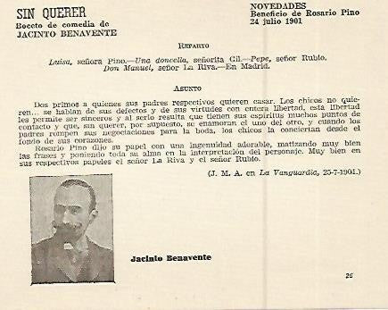 LAMINA 2517: Jacinto Benavente
