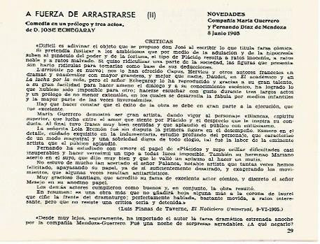 LAMINA 2586: Criticas de A fuerza de Arrastrarse. Novedades. 8 junio 1905