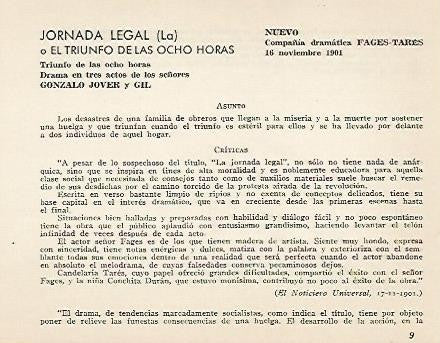 LAMINA 2599: Argumento y criticas de La Jornada Legal o El triunfo de las ocho horas. Nuevo 16 noviembre 1901