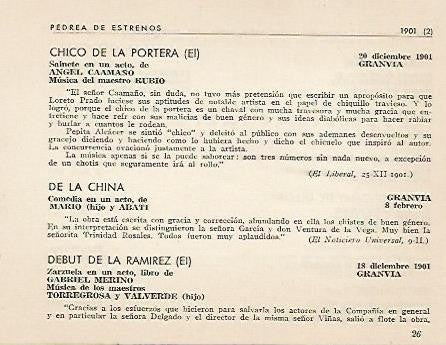 LAMINA 2614: Pedrea de estrenos 1901