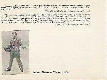 LAMINA 2650: Francisco Morano en Tortosa y Soler