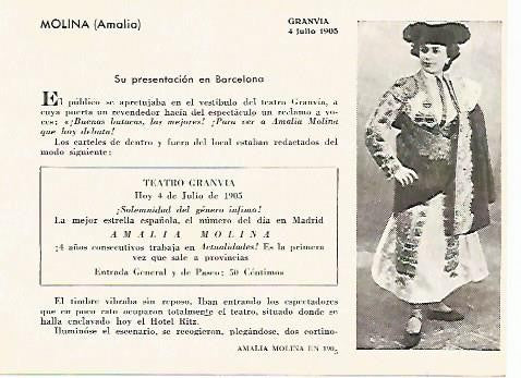 LAMINA 2687: Amalia Molina. 1905