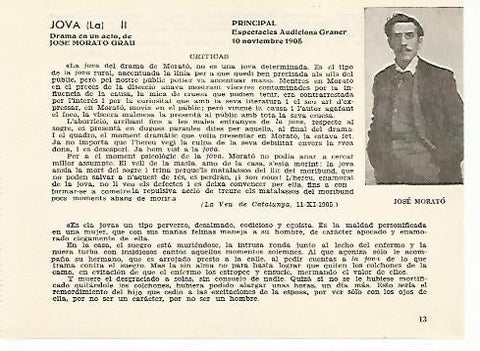 LAMINA 2699: Criticas de La Jova. Principal 10 noviembre 1905