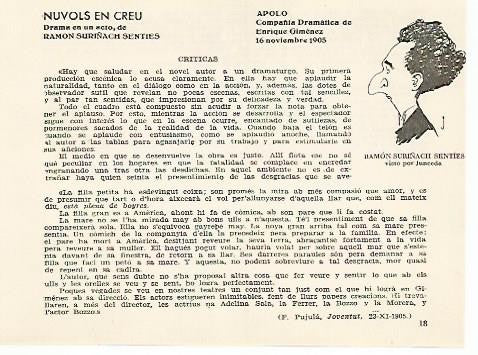 LAMINA 2704: Criticas de Nuvols en Creu. Apolo 16 noviembre 1905