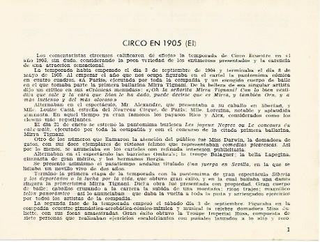 LAMINA 2720: El circo en 1905