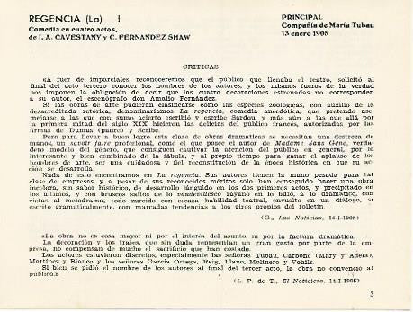 LAMINA 2722: Criticas de La Regencia. Principal 13 enero 1905