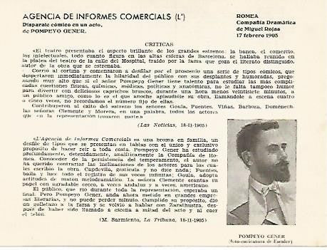 LAMINA 2743: Pompeyo Carner foto caricatura de Escaler