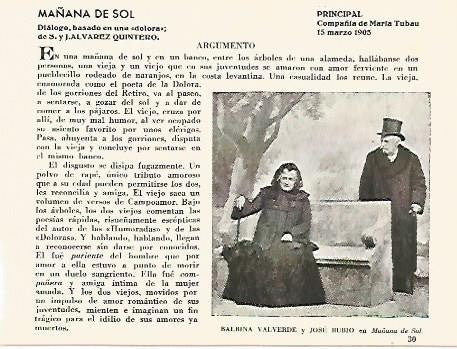 LAMINA 2749: Argumento de Mañana de Sol. Principal 15 marzo 1905