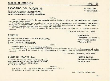 LAMINA 2777: Pedrea de estrenos de 1904 (VI)