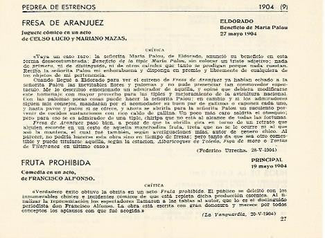 LAMINA 2778: Pedrea de estrenos de 1904 (VII)