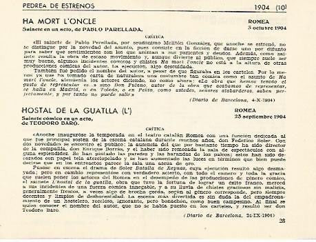 LAMINA 2779: Pedrea de estrenos de 1904 (VIII)