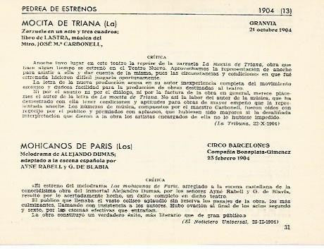 LAMINA 2782: Pedrea de estrenos de 1904 (XI)