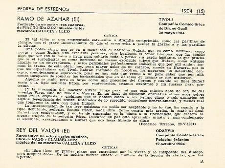 LAMINA 2784: Pedrea de estrenos de 1904 (XIII)