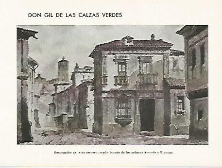 LAMINA 2852: Decoracion del acto tercero de Don Gil de las Calzas Verdes