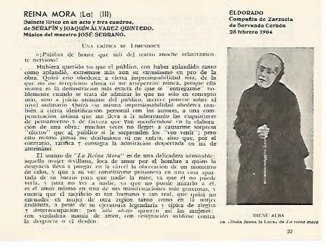 LAMINA 2878: Critica de Limendoux sobre La Reina Mora