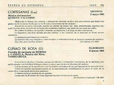 LAMINA 2896: Pedrea de estrenos 1903 (VI)