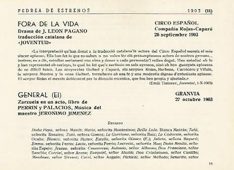 LAMINA 2900: Pedrea de estrenos 1903 (IX)