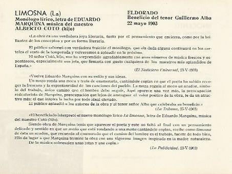 LAMINA 2905: Criticas de La Lismona. El Dorado 22 mayo 1903