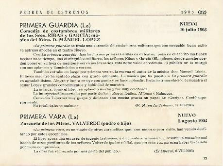LAMINA 2912: Estrenos de 1903